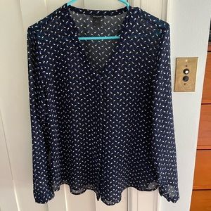 Ann Taylor Blue Blouse Size S